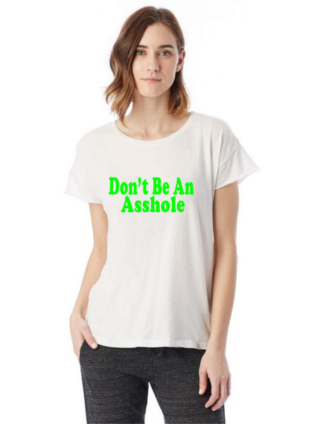 white asshole neon green t-shirt