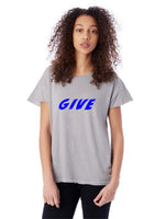 give blue gray t-shirt