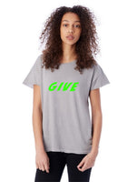 give orange gray t-shirt