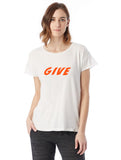 give orange white t-shirt
