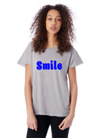 Smile blue gray t-shirt