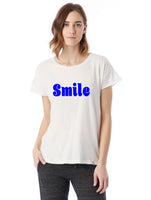 Smile blue white t-shirt