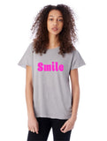 Smile pink gray t-shirt